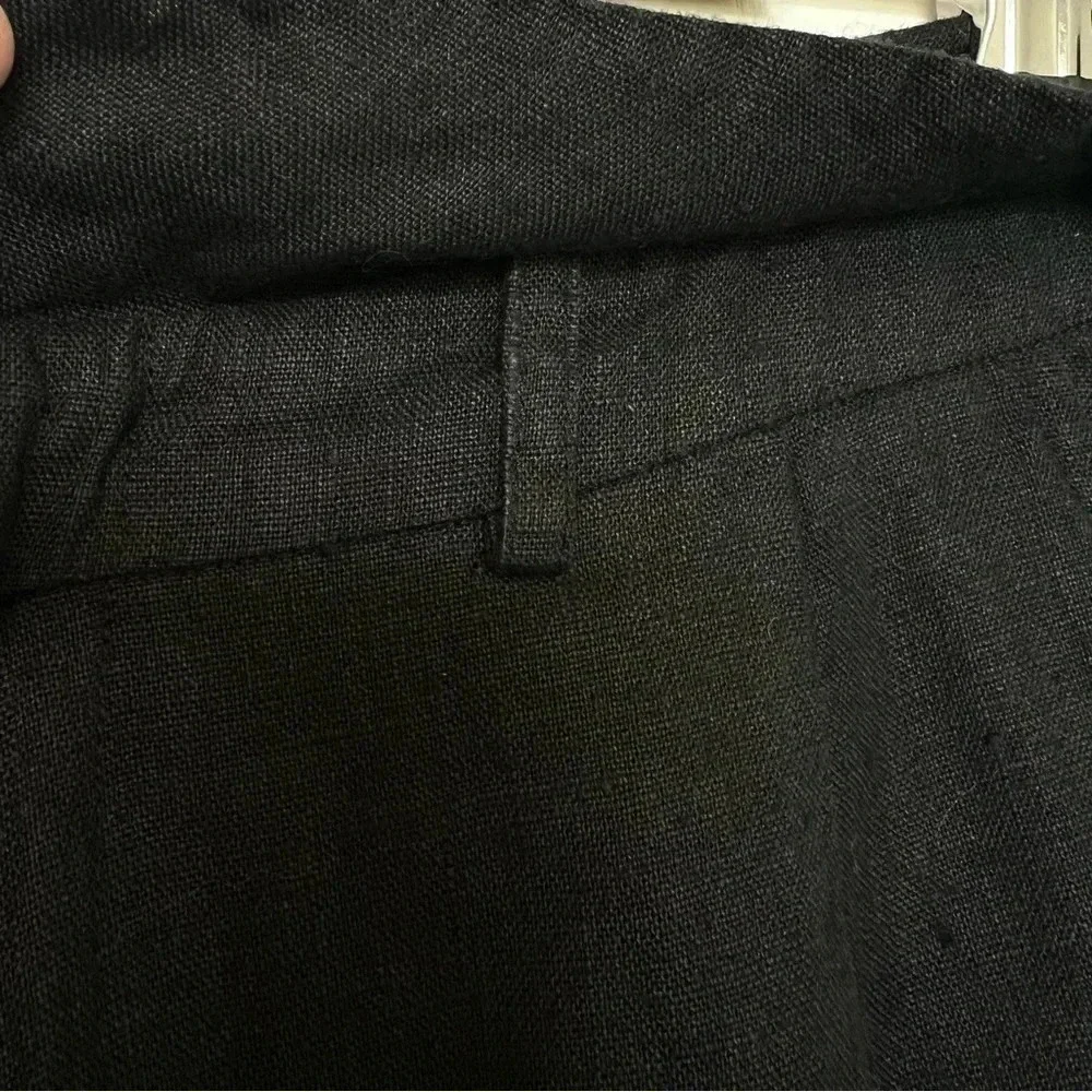 Reformation Pants Foldover Waistband Pleated Cuffed Hem Pockets Size 4 Black